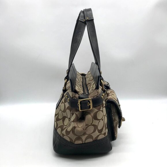 Coach Dark Brown and Khaki Canvas 65th Anniversary Legacy Shoulder Bag  11143 - Picture 3 of 11